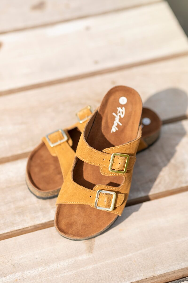 Adjustable Two-Strap Cork Footbed Sandals
